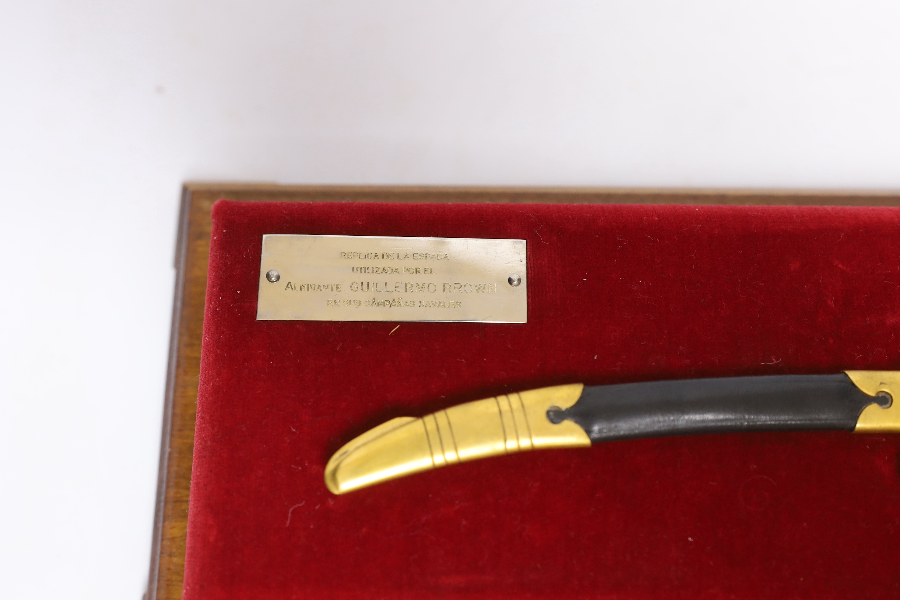 A cased Spanish miniature presentation sword, dated 1961